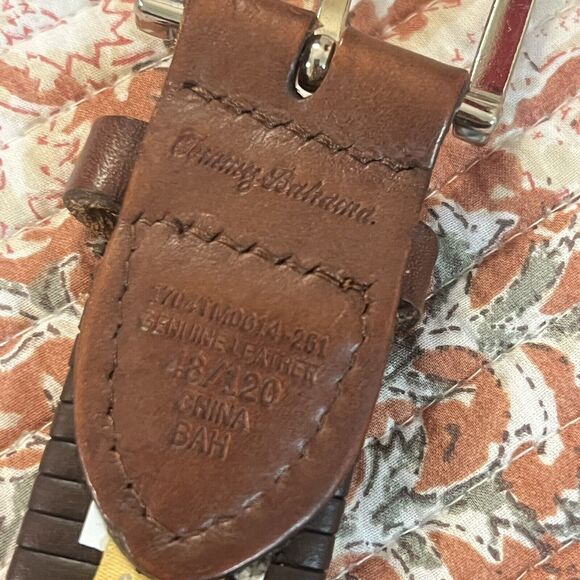 Tommy Bahama Braided Belt Mens Size 48 Brown Leather Inter-Woven Western Beach - Picture 4 of 8